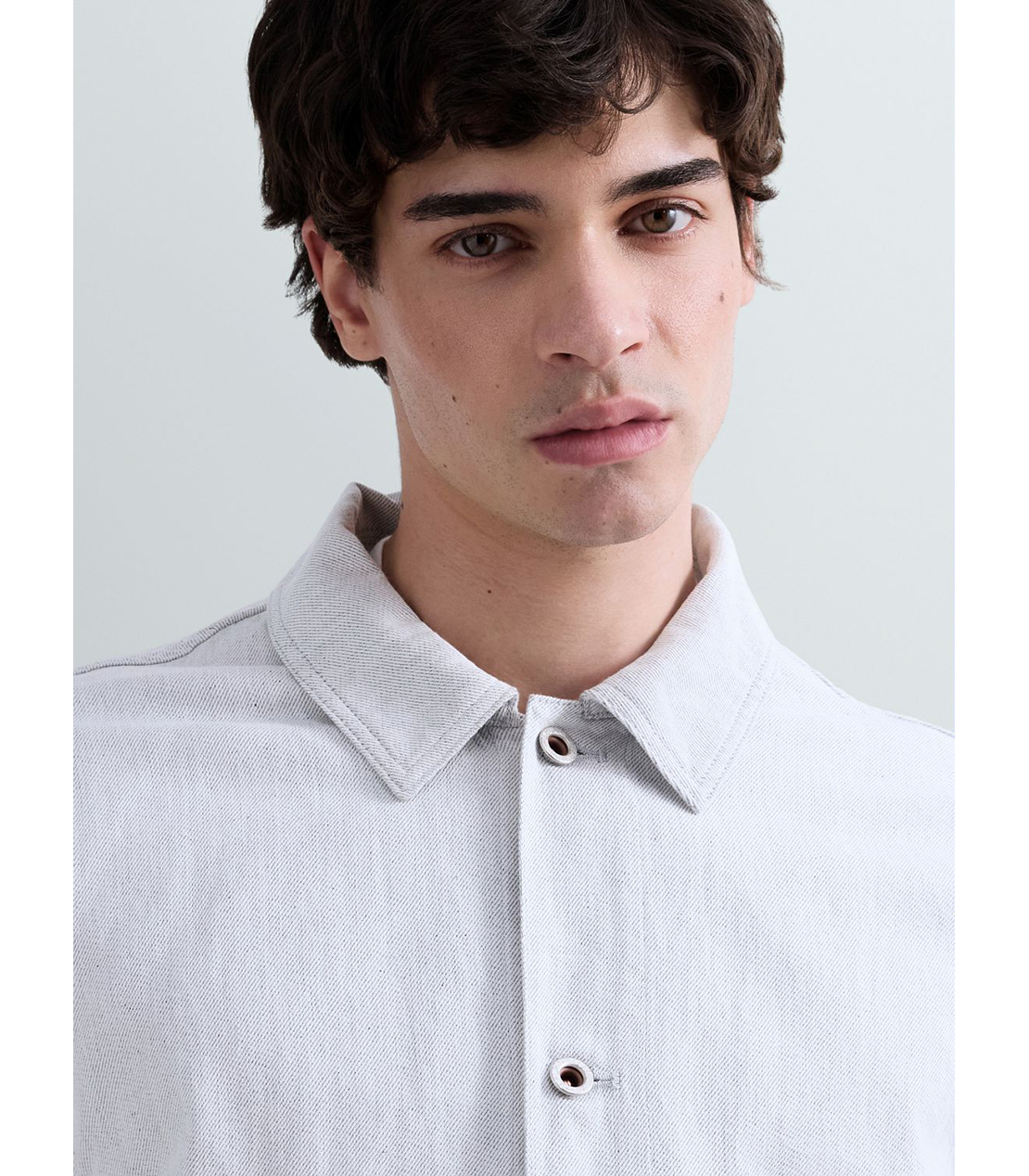 コットンツイル オーバーシャツ 詳細画像 ホワイトブルー 5